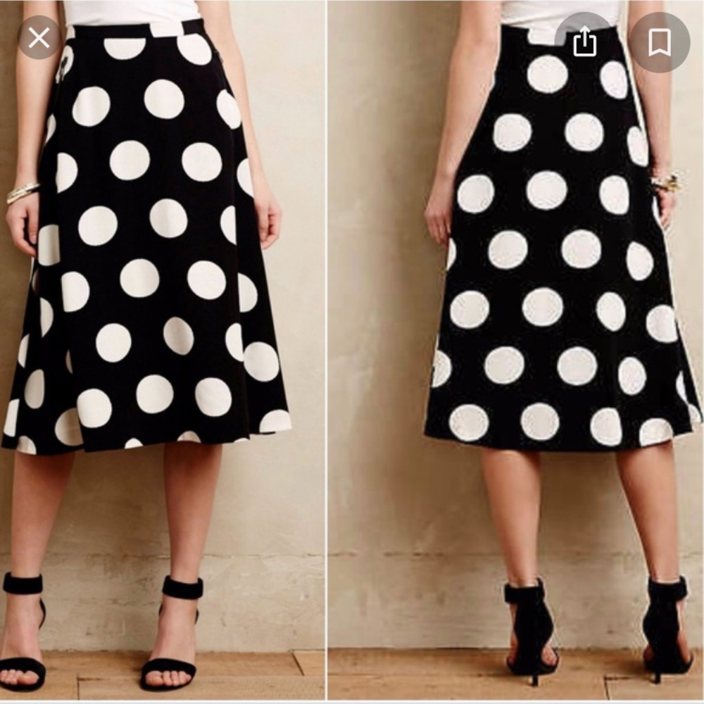 HD in Paris Deco Dot Midi Skirt Anthropologie 10
